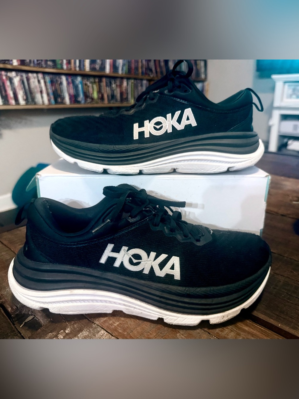Hoka Black and White Running Shoes
